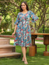Printed Fit & Flared Midi Ethnic Dresses